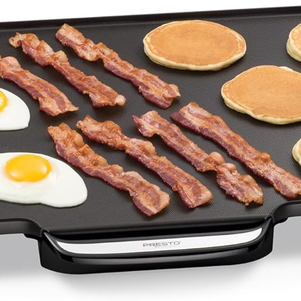 07061 22-inch Electric Griddle With Removable Handles, Black, 22-inch